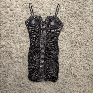 bebe Black Studded Bodycon Mini Dress Size S